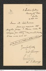 Nachlass Franz Steindachner, Brief von W. J. Ansorge an Franz Steindachner (12.10.1911), Inv.Nr. 12.01, Seite 1